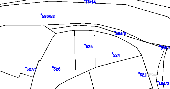Parcela st. 525 v KÚ Žádovice, Katastrální mapa