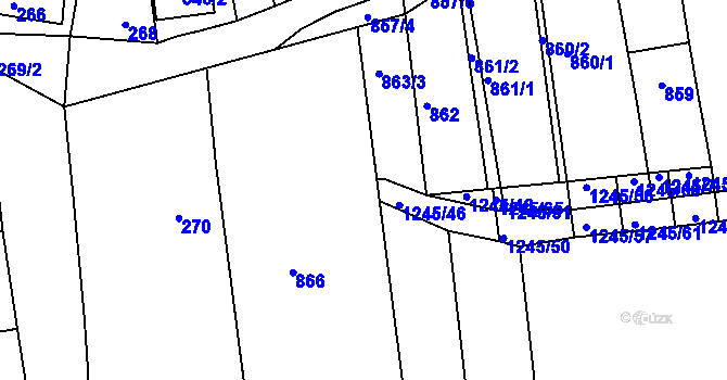 Parcela st. 867/2 v KÚ Žádovice, Katastrální mapa