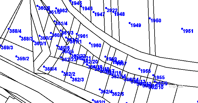Parcela st. 911/30 v KÚ Žádovice, Katastrální mapa