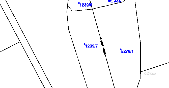 Parcela st. 1239/7 v KÚ Žákovice, Katastrální mapa