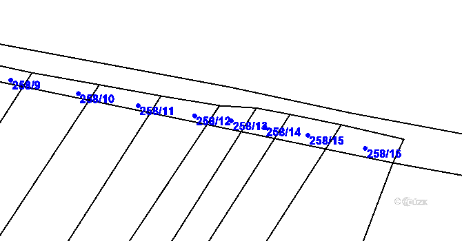 Parcela st. 258/13 v KÚ Žáky, Katastrální mapa