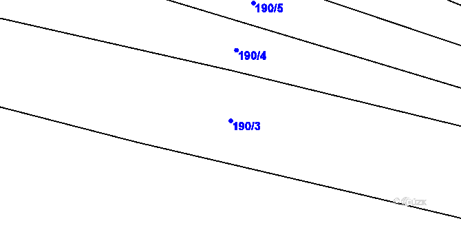 Parcela st. 190/3 v KÚ Žáky, Katastrální mapa