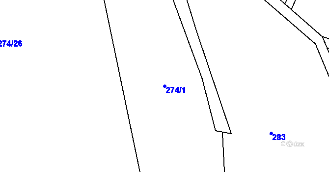Parcela st. 274/1 v KÚ Černčice u Žalan, Katastrální mapa