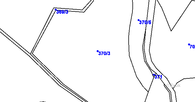 Parcela st. 370/3 v KÚ Černčice u Žalan, Katastrální mapa