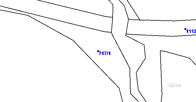 Parcela st. 717/1 v KÚ Žalany, Katastrální mapa