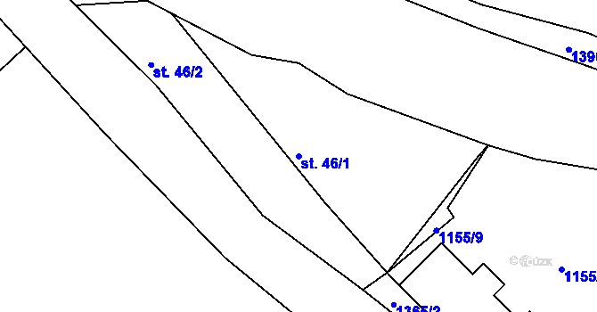 Parcela st. 46/1 v KÚ Žalhostice, Katastrální mapa