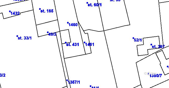 Parcela st. 60/3 v KÚ Žalhostice, Katastrální mapa