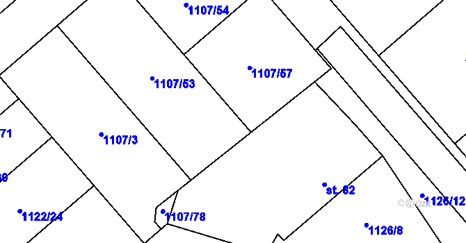 Parcela st. 75 v KÚ Žalhostice, Katastrální mapa