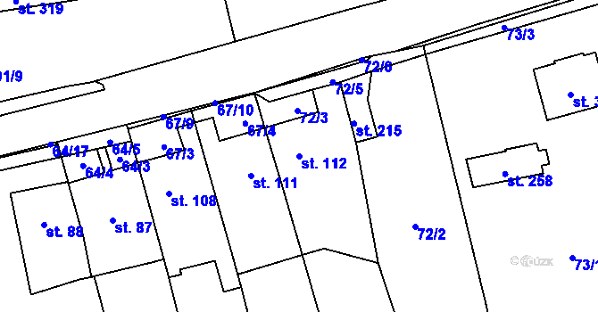 Parcela st. 112 v KÚ Žalhostice, Katastrální mapa