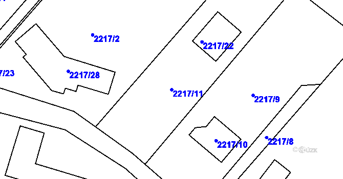 Parcela st. 2217/11 v KÚ Žamberk, Katastrální mapa