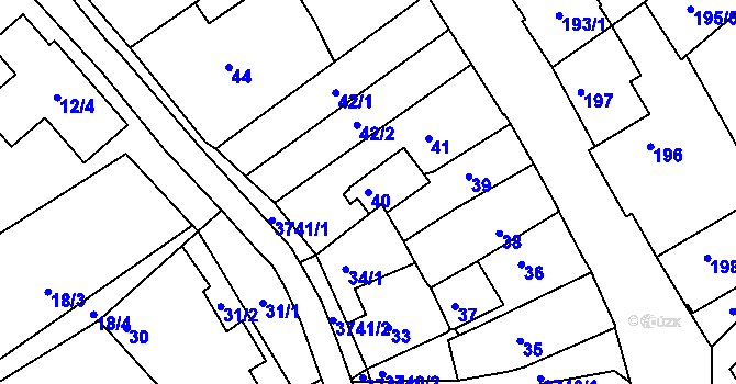 Parcela st. 40 v KÚ Žamberk, Katastrální mapa