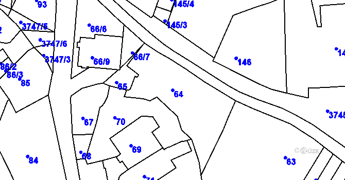 Parcela st. 64 v KÚ Žamberk, Katastrální mapa