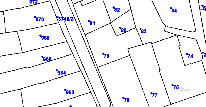 Parcela st. 79 v KÚ Žamberk, Katastrální mapa