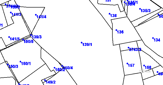 Parcela st. 139/1 v KÚ Žamberk, Katastrální mapa