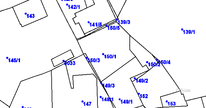 Parcela st. 150/1 v KÚ Žamberk, Katastrální mapa