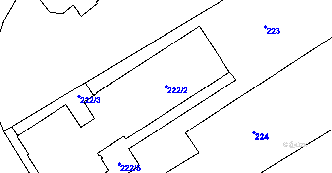 Parcela st. 222/2 v KÚ Žamberk, Katastrální mapa