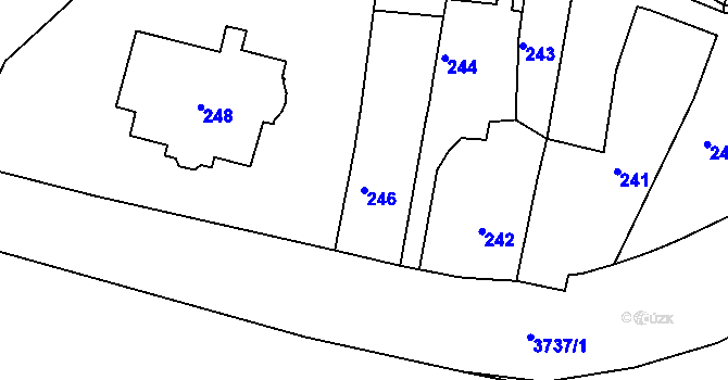 Parcela st. 246 v KÚ Žamberk, Katastrální mapa