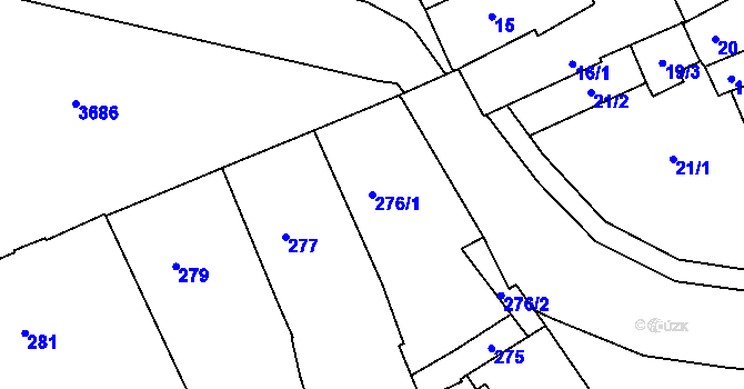 Parcela st. 276/1 v KÚ Žamberk, Katastrální mapa