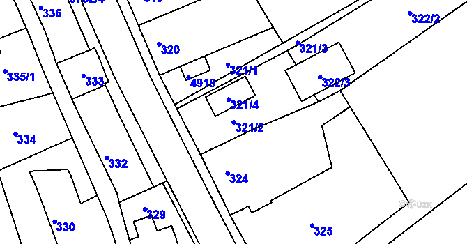 Parcela st. 321/2 v KÚ Žamberk, Katastrální mapa