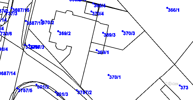 Parcela st. 369/1 v KÚ Žamberk, Katastrální mapa