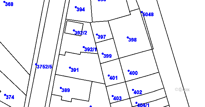 Parcela st. 399 v KÚ Žamberk, Katastrální mapa