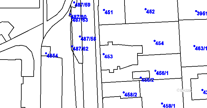 Parcela st. 453 v KÚ Žamberk, Katastrální mapa