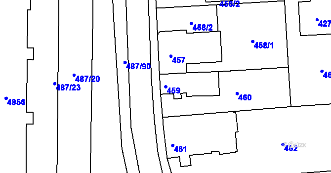 Parcela st. 459 v KÚ Žamberk, Katastrální mapa