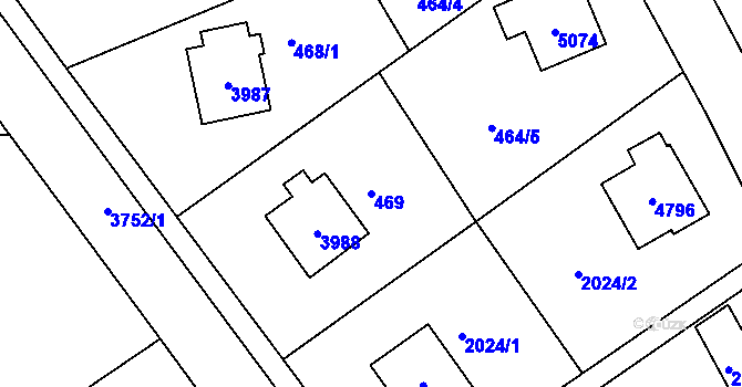 Parcela st. 469 v KÚ Žamberk, Katastrální mapa
