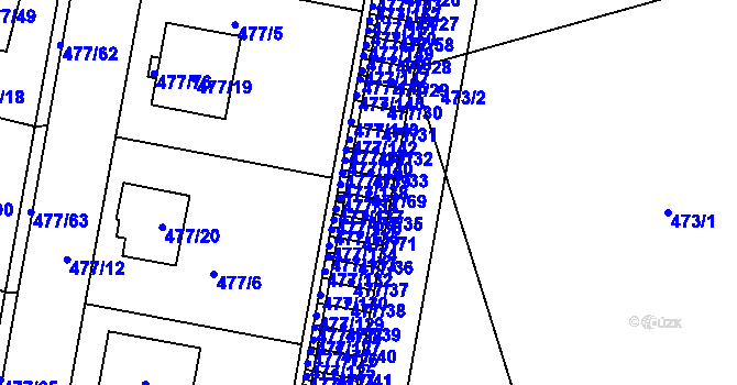 Parcela st. 477/69 v KÚ Žamberk, Katastrální mapa