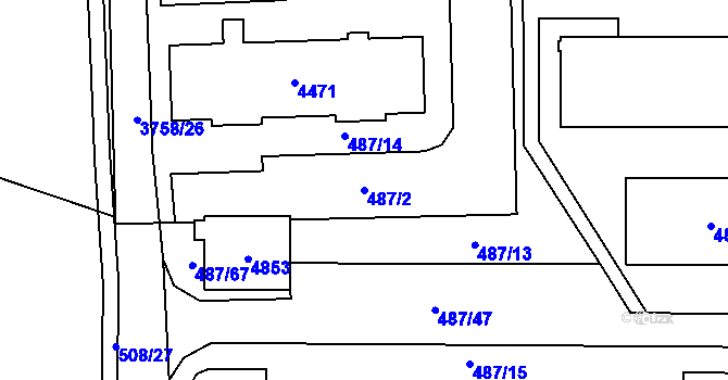 Parcela st. 487/2 v KÚ Žamberk, Katastrální mapa