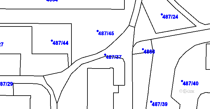 Parcela st. 487/37 v KÚ Žamberk, Katastrální mapa