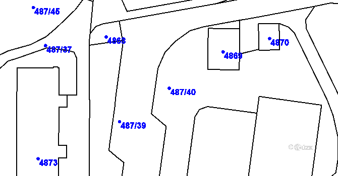 Parcela st. 487/40 v KÚ Žamberk, Katastrální mapa