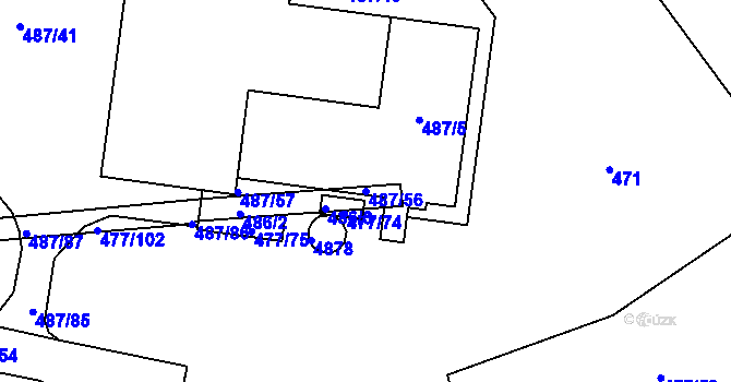 Parcela st. 487/56 v KÚ Žamberk, Katastrální mapa