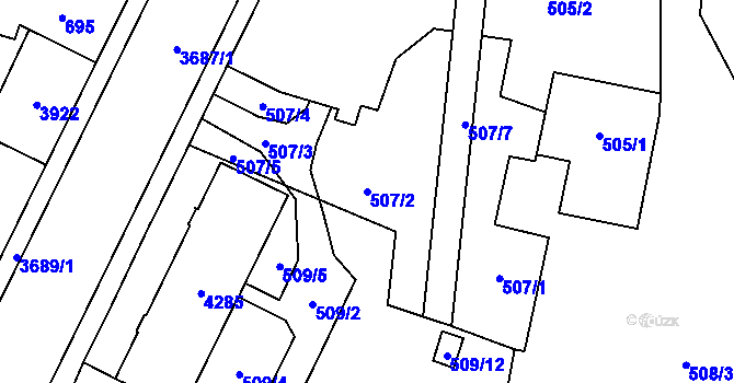 Parcela st. 507/2 v KÚ Žamberk, Katastrální mapa