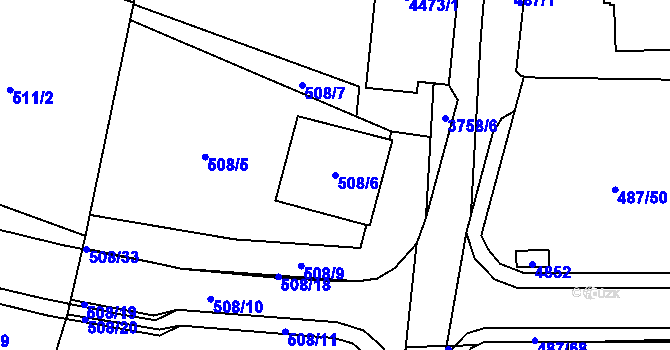 Parcela st. 508/6 v KÚ Žamberk, Katastrální mapa