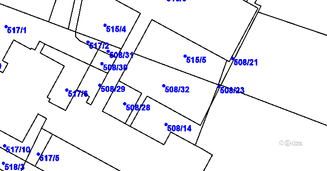 Parcela st. 508/32 v KÚ Žamberk, Katastrální mapa