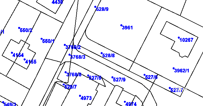 Parcela st. 528/8 v KÚ Žamberk, Katastrální mapa
