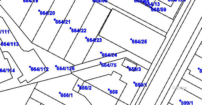 Parcela st. 664/24 v KÚ Žamberk, Katastrální mapa