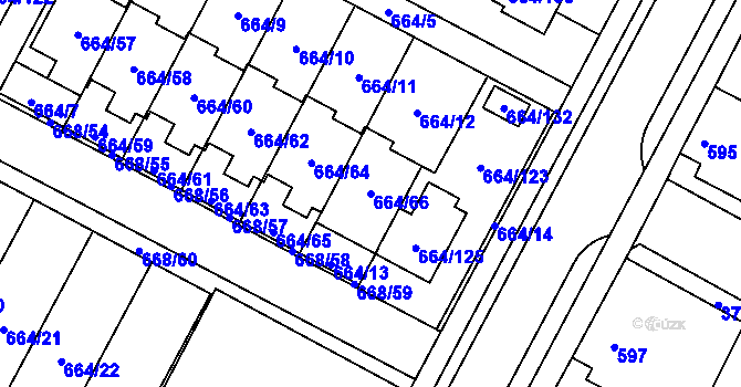 Parcela st. 664/66 v KÚ Žamberk, Katastrální mapa