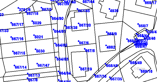 Parcela st. 667/6 v KÚ Žamberk, Katastrální mapa