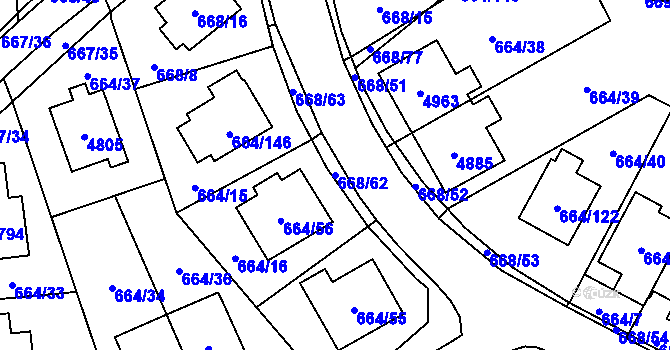 Parcela st. 668/62 v KÚ Žamberk, Katastrální mapa