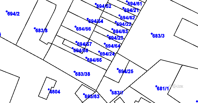 Parcela st. 694/24 v KÚ Žamberk, Katastrální mapa