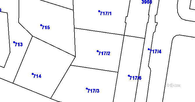 Parcela st. 717/2 v KÚ Žamberk, Katastrální mapa