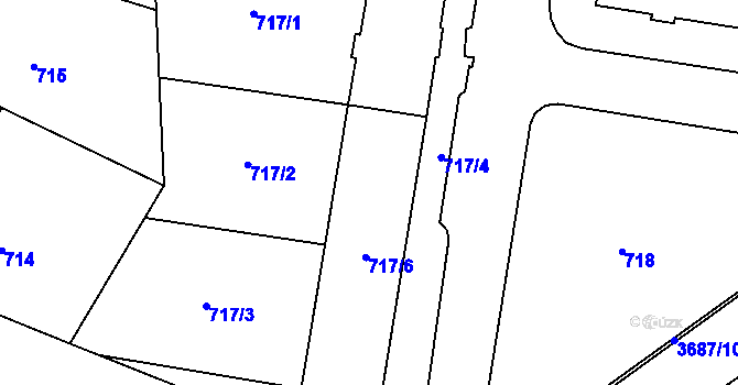 Parcela st. 717/5 v KÚ Žamberk, Katastrální mapa