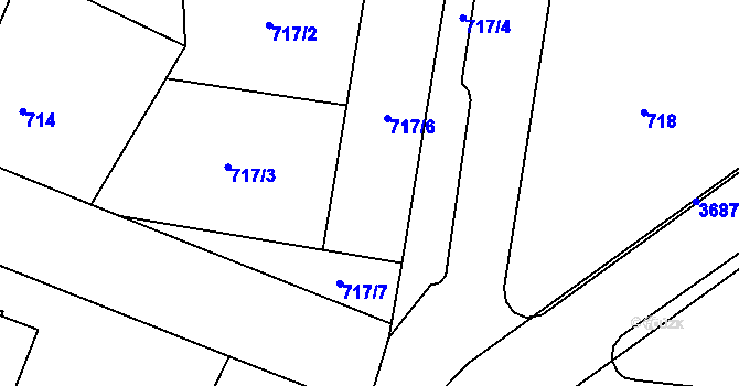 Parcela st. 717/6 v KÚ Žamberk, Katastrální mapa