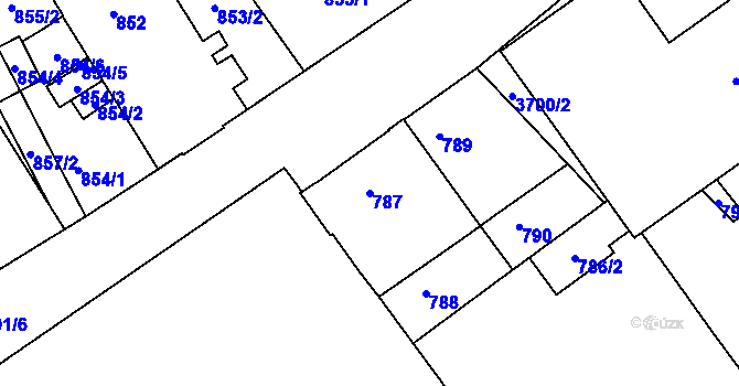 Parcela st. 787 v KÚ Žamberk, Katastrální mapa