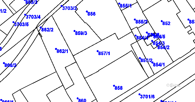 Parcela st. 857/1 v KÚ Žamberk, Katastrální mapa