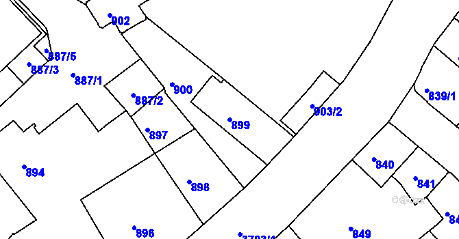 Parcela st. 899 v KÚ Žamberk, Katastrální mapa