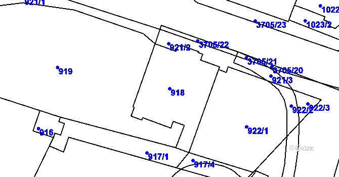 Parcela st. 918 v KÚ Žamberk, Katastrální mapa