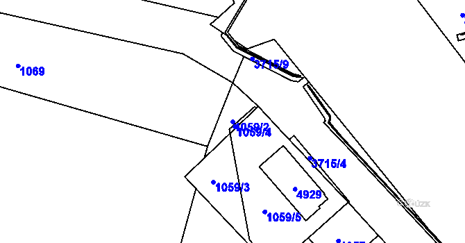Parcela st. 1059/2 v KÚ Žamberk, Katastrální mapa